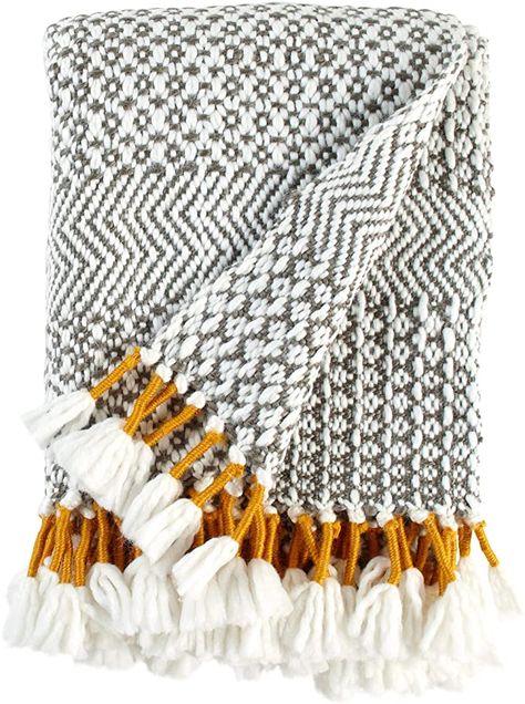 Amazon.com: Rivet Modern Hand-Woven Stripe Fringe Throw Blanket, Soft and Stylish, 50" x 60", Navy Blue and Orange: Home & Kitchen Affordable Boho, Fringe Throw Blanket, Dream Blanket, Fringe Throw, Hand Woven Blanket, Boho Throws, Comfy Blankets, Cotton Throw Blanket, Meme Design