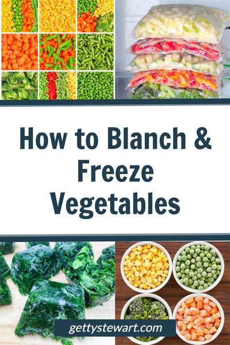 Freeze Garden Vegetables, Freezing Fruits And Vegetables, Blanching Times For Vegetables, Vegetables You Can Freeze, Freeze Vegetables How To, Diy Frozen Vegetable Packs, Freezing Fresh Vegetables, Vegetables That Freeze Well, Freezing Garden Vegetables