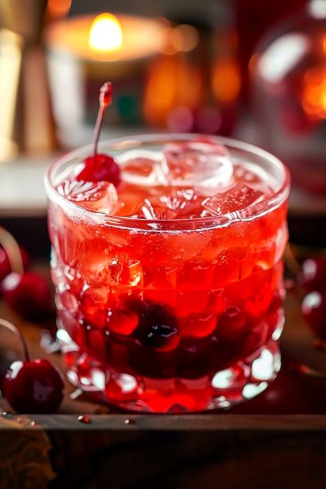 Cherry Vanilla Bourbon Smash Cherry Liquor Cocktails, Cherry Smash Cocktail, Bourbon Cherry Smash, Bourbon Smash Cocktail Recipes, Cherry Bourbon Cocktail, Bourbon Cherry Cocktail, Cherry Infused Bourbon, Spiked Drinks, Vanilla Cocktail