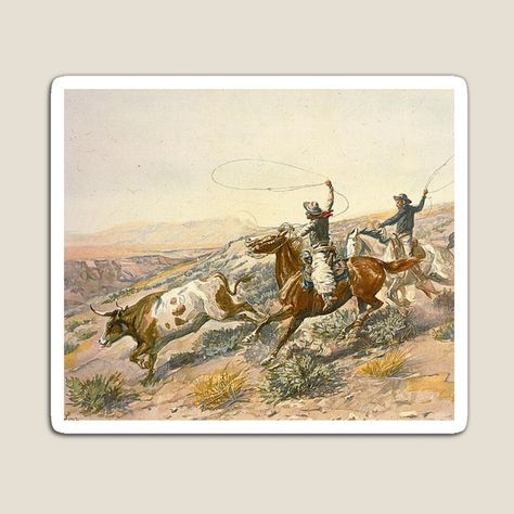 Charles Marion Russell, Maynard Dixon, American Cowboy, American Frontier, Real Art, A4 Poster, Mountain Man, Art Appreciation, Western Art