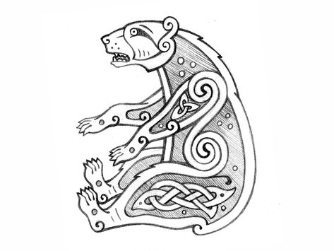 Celtic Images, Celtic Bear, Celtic Animals, Viking Bear, Viking Embroidery, Arte Viking, Norse Design, Celtic Artwork, Bear Sketch