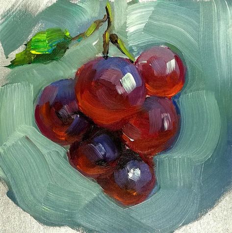 🍇🎨 Indulge in the beauty of this original oil painting! Perfect for kitchen decor, this grape still life by artist Zhanna Kan will add a touch of artistry to your space. #OilPainting #StillLife #KitchenArt #Grape #Impressionism 🖼️✨ Trendy Oil Paintings, Grape Oil Painting, Vegetable Oil Painting, Grapes Still Life, Unique Still Life Painting, Fork Art Painting, Painting Oil Color, Grapes Painting, Still Life Painting Watercolor