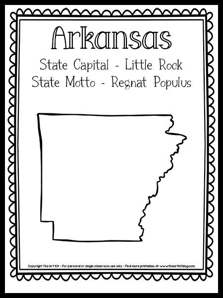 Arkansas Coloring Pages, Arkansas History, State Flowers, Coloring Page Free Printable, Teaching Geography, The 50 States, State Symbols, Preschool Projects, Homeschool Tips