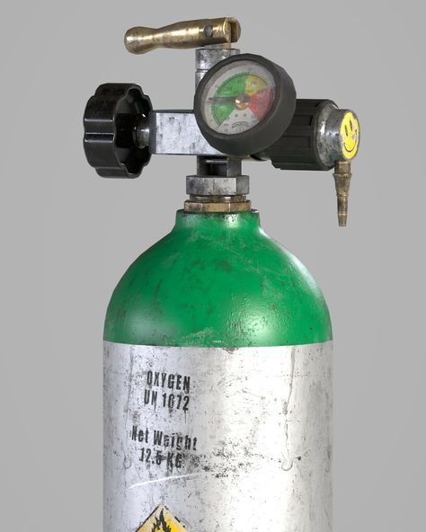 Oxygen Tank by Shane Deptula3D model of an oxygen tank modeled in Maya and textured in Substance Painter. Chemistry Elements, Oxygen Tank, Environment Props, Oxygen Tanks, Substance Painter, Photosynthesis, Fire Extinguisher, Art Portfolio, Chemistry