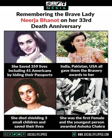 Lost Her Life While Saving Other's #sociallyflipped   @sociallyflipped for more updates  #SFMemes  #Neerja #neerjabhanot #brave #Indian #bravestwarriors Ancient History Facts, Brain Facts, India Facts, Bravest Warriors, Baby Nails, Hinduism Art, Angel Girl, Unbelievable Facts, Epic Story