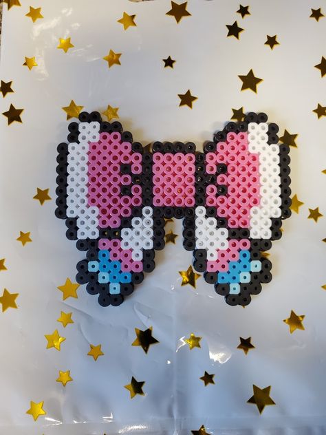 Fused Bead Art, Bow Perler Bead Patterns, Cutecore Perler Bead, Perler Pattern, Modele Pixel Art, Pokemon Bead, Hamma Beads Ideas, Melty Bead Patterns, Kandi Ideas