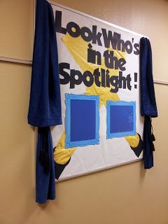 Mrs. Q's Music Blog: Look Who's in the Spotlight Spotlight Bulletin Board, Employee Recognition Board, Employee Appreciation Board, Music Bulletin Boards, Work Bulletin Boards, Student Of The Week, Student Of The Month, Star Of The Week, Elementary Music Education