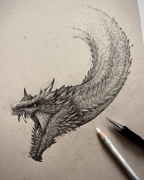 Mikel Rekondo | Final image of Caraxes drawing 🔥 Which one should I do next?? I finished watching House of the Dragon a few days ago, and considering it’s … | Instagram Caraxes Dragon Sketch, Dragon Artwork Drawing, Drawing Dragons Sketches, House Of The Dragon Drawing, Dragon Art Sketch, House Of The Dragon Dragons, Caraxes Dragon, Wyvern Tattoo, Drawing A Dragon