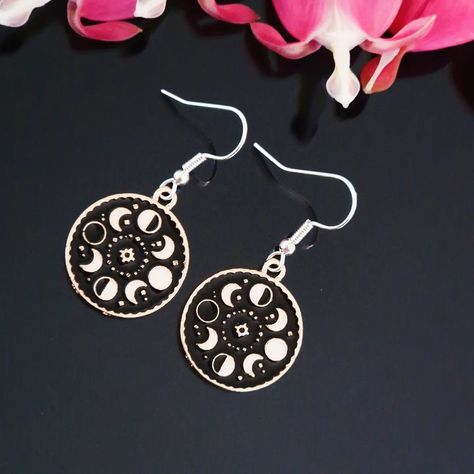 Moon phases enamel earrings🌜🌛 The different phases are often used to symbolise stages of growth or the process of manifesting desires. As a source of light in the darkness, the moon can symbolise illumination, insight, and guidance. #violacraftsbay #moonphases #illumination #wicca #witch #dangledropearrings #enamelearrings Stages Of Growth, Light In The Darkness, In The Darkness, Enamel Earrings, The Darkness, Moon Phases, The Process, The Moon, Dangle Drop Earrings