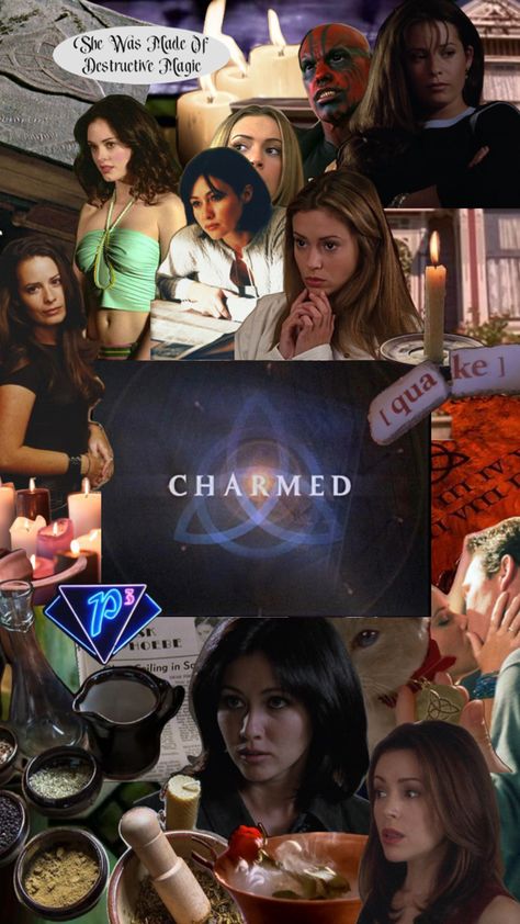 A collage of the show Charmed (1998), halliwell sisters, prue halliwell, phoebe halliwell, witchy pictures, paige, piper halliwell, shannen doherty, holly marie combs, alyssa milano Piper Charmed Outfit, Charmed Tv Show Outfits, Charmed Outfits 90s, Piper And Leo, 90s Nostalgia Aesthetic, Charmed Outfits, 1990s Shows, Halliwell Sisters, Piper Charmed