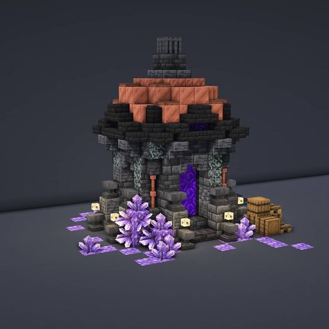 @SixerFTW on Instagram: “1.17 "Time travel" Capsule Nether portal. Become my patreon and get to download schematic of my builds: https://www.patreon.com/sixerftw…” Nether Portal Ideas Aesthetic, Small Nether Portal Design, Minecraft Nether Portal Ideas Aesthetic, Amethyst Nether Portal, Cool Nether Portal, Aesthetic Nether Portal, Nether Portal Room, Nether Portal Ideas, Nether Portal Design