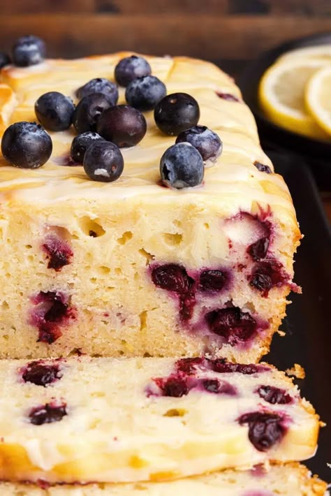 Blueberry Lemon Cream Cheese, Cream Cheese Desserts Easy, Lemon Blueberry Muffins Recipe, Blueberry Cream Cheese Muffins, Lemon Cream Cake, Cream Cheese Bread, Lemon Blueberry Bread, Lemon Cream Cheese, Lemon Blueberry Muffins