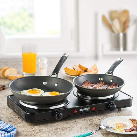 *pinitforlater *findoutmore Small Apartment Appliances. Durabold Kitchen Countertop Cast-Iron Double Burner - Stainless Steel Body – Sealed Burners - Ideal for RV, Small Apartments Portable Cooktop, Double Burner, Cooking Temperatures, Electric Stove, Hot Plate, Cooking Pot, Kitchen Countertop, Cooking Dinner, Small Kitchen Appliances