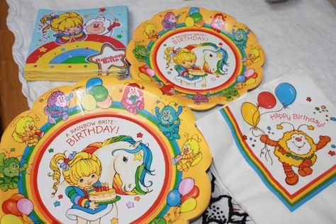 Rainbow Brite Party Plates and Napkins 1980s style birthday papergoods Rainbow Brite Party Ideas, Rainbow Brite Birthday Party, Rainbow Brite Party, Rainbow Brite Birthday, Party Plates And Napkins, 30th Birthday Bash, 1980s Style, Style Birthday, Birthday Party Tables