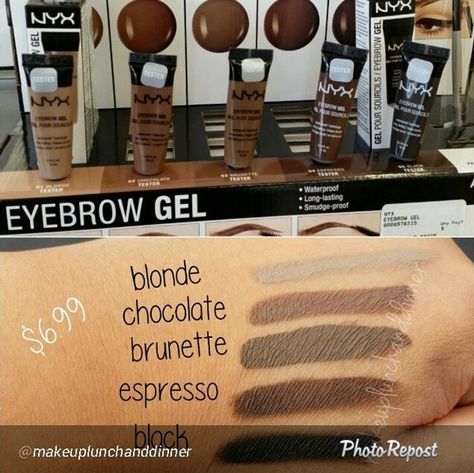 NYX Brow Gel swatches Neutrogena Foundation, Nyx Brow Gel, Nyx Brow, Nyx Products, Foundation Swatches, Diva Makeup, Nyx Makeup, Eyebrow Gel, Makeup Swatches