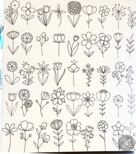 Arte Doodle, Doodle Art Flowers, Doodle Flowers, Floral Doodle, Flower Drawings, Flower Art Drawing, Drawing Flowers, Doodle Ideas, Pola Sulam