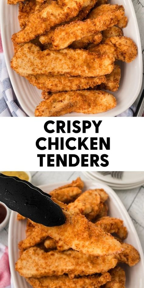 Crunchy, juicy, and full of flavor! This deep-fried chicken tender recipe is a must-try for crispy cravings. #CrispyChicken #DinnerInspo #FriedFavorites Simple Fried Chicken Recipe, Easy Fried Chicken Recipe, Chicken Tenders Crispy, Chicken Tenders Recipes, Chicken Tender Recipe, Chicken Tender Recipes Baked, Crispy Fried Chicken Recipe, Tender Recipes, Crunchy Chicken Tenders