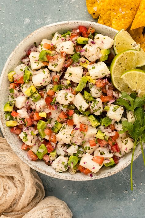 Fish Ceviche Recipe: Fresh and Flavorful Citrus-Marinated Seafood - No Spoon Necessary Civeche Recipe, Seviche Recipes, Fish Ceviche Recipe, Ceviche Recipe Fish, Fish Ceviche, Summer Entertaining Recipes, Pale Tan, Ceviche Recipe, Shrimp Ceviche