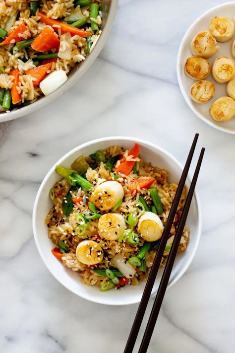 Riced Hearts Of Palm Recipes, Hearts Of Palm Rice Recipes, Scallop Fried Rice, Mushroom Fried Rice, Fried Rice With Egg, Hearts Of Palm, Kimchi Fried Rice, Vegetable Fried Rice, Scallop Recipes