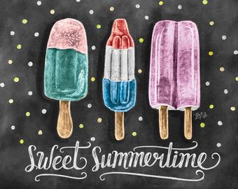 Summer Chalkboard Art, Summer Chalkboard, Chalkboard Art Diy, Popsicle Art, Chalkboard Wall Art, Lily And Val, Blackboard Art, Chalk Wall, Chalkboard Drawings