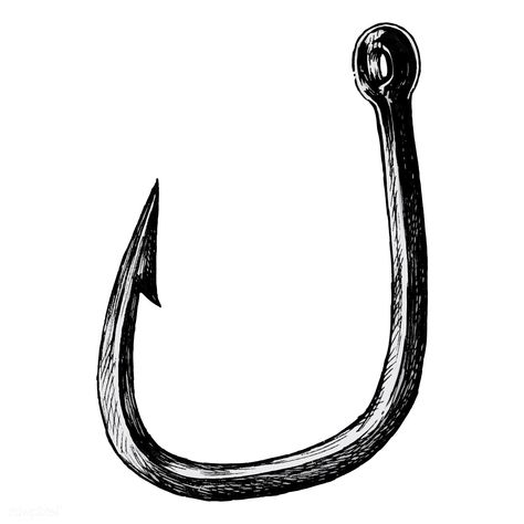 Hand drawn fish hook isolated | premium image by rawpixel.com Fish Hook Drawing, Fishing Hook Drawing, Hook Drawing, Fishing Hook Tattoo, Hammer Tattoo, Hook Tattoos, Cowboy Photography, Christian Tattoo, Adventure Quest