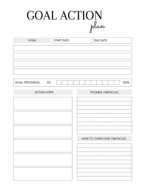 Get your life organized with these printable goals action plan page and many more. This shop has many digital products to help you manifest the organized thoughts and life you desire How To Identify Your Goals, Goals Sheet Printable, Goals Action Plan, 6 Month Action Plan, Goal Sheet Printable, Goal Planning Ideas, Organization Sheets, Online Bullet Journal, Goal Action Plan