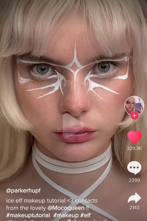 Simple Demon Makeup, Experimental Makeup Looks, High Glam Makeup, Angel Wing Makeup, Eye Looking Up, Nose Bridge Makeup, Angel Make Up, White Makeup Ideas, White Face Paint Makeup