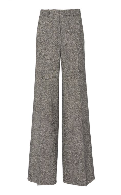 High Waist Donegal Tweed Wide Leg Trousers by VICTORIA BECKHAM for Preorder on Moda Operandi Tweed Pants Outfit Women, Tweed Pants Outfit, Victoria Beckham Clothing Line, Victoria Beckham Fashion, Beckham Fashion, Png Outfits, Victoria Beckham Collection, Moodboard Pngs, Trousers Pattern