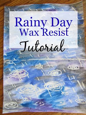 Rain Art Preschool, Rain Art Projects For Kids, Art Projects For Students, Wax Resist Art, Rain Activities, Art Projects For Toddlers, Kindergarten Weather, Projects For Toddlers, Resist Art