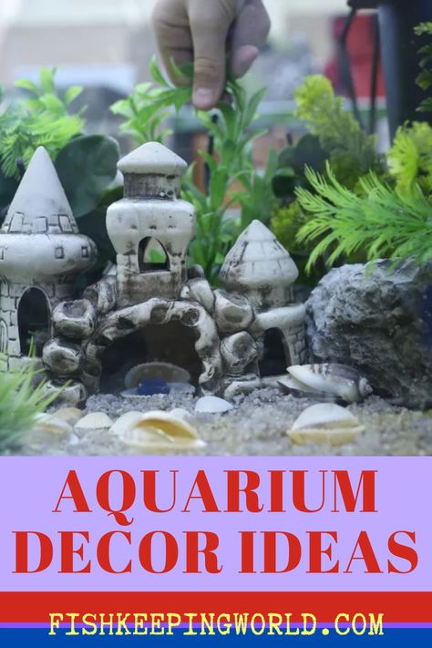 When setting up an aquarium, stores offer lots of decorations. Fish Keeping World says if you want to put in your own personal touch and get your creative juices flowing we have some ideas you might want to add to your fish tank. For example, what themes do you enjoy having in your home? Choose from natural, movies or other ideas suited for children or adults. We include some expert tips giving you many options. Read more… #aquariumdecorideas #fishtankdecorideas #designyouraquarium Aquarium Decor Ideas, Diy Aquarium Decor, Nano Reef Tank, Fish Tank Themes, Diy Fish Tank, Fish Keeping, Fish Tank Design, Diy Aquarium, Fish Tank Accessories