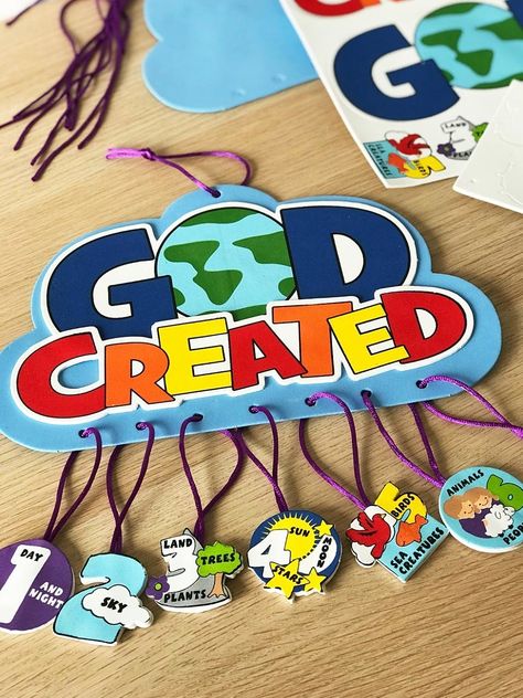 7 Days Of Creation, Sunday School Projects, Kids Sunday School Lessons, Mobile Craft, Children's Church Crafts, Bible Activities For Kids, Bible Story Crafts, Sunday School Kids, Days Of Creation