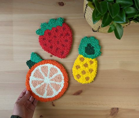 How to Make Punch Needle Coasters + FREE Pattern! | LoveCrafts Punch Needle Coaster Patterns Free Printable, How To Make Punch, Coasters Ideas, Coasters Free Pattern, Punch Needle Coasters, Punch Needle Projects, Coaster Diy, Needle In A Haystack, Punch Needle Coaster