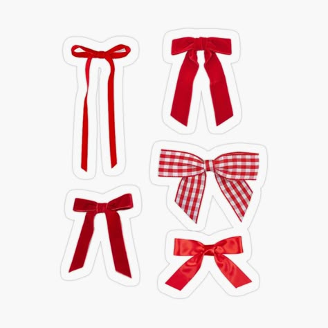 Get my art printed on awesome products. Support me at Redbubble #RBandME: https://www.redbubble.com/i/sticker/Red-Bows-by-verycoolandnice/157506850.O9UDB?asc=u Red Cute Stickers, Bows Stickers, Journal Essentials, Red Stickers, Red Journal, Bow Sticker, Red Sheets, Kindle Stickers, Iphone Stickers