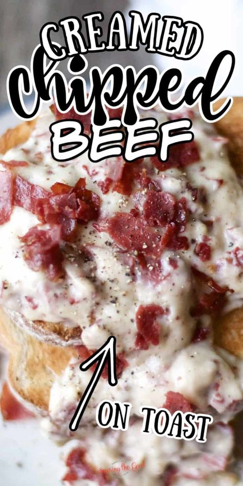 Chip Beef Gravy, Cream Chipped Beef Recipe, Simple White Sauce, Chipped Beef On Toast, Beef On Toast, Beef Gravy Recipe, Easy White Sauce, Creamed Chipped Beef, Creamed Beef