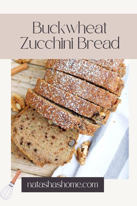 Sliced zucchini bread. Buckwheat Bread, Buckwheat Pancakes, Gluten Free Sourdough, Wholesome Snacks, Buckwheat Flour, Raisin Cookies, Pumpkin Muffins, Zucchini Bread, Nutritional Value