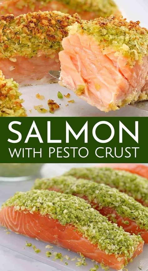 Oven Baked Salmon Fillet, Pesto Salmon Recipe, Salmon With Pesto, Cooking Salmon Fillet, Salmon Recipes Pan Seared, Salmon Recipes Baked Healthy, Salmon With Avocado Salsa, Pesto Salmon, Oven Baked Salmon