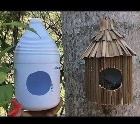 Birds House Diy, House For Birds Ideas, Hanging Bird Feeders Diy Wooden, How To Make Bird Houses, How To Make A Bird House, Birds Houses Ideas, Homemade Bird Houses Diy, Bird House Diy, Bird Feeders Diy