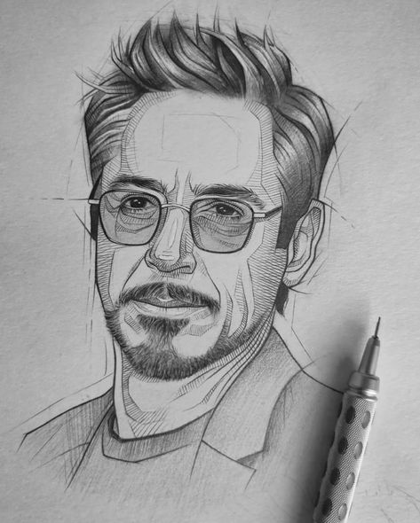 Marvel Art Drawings Pencil, Rdj Sketch, Avengers Art Drawing, Pen Portrait Sketches, Celebrity Portrait Drawing Pencil, Celebrity Portraits Drawing Sketch, Marvel Sketches Pencil, Marvel Art Drawings Sketch, Marvel Art Sketch