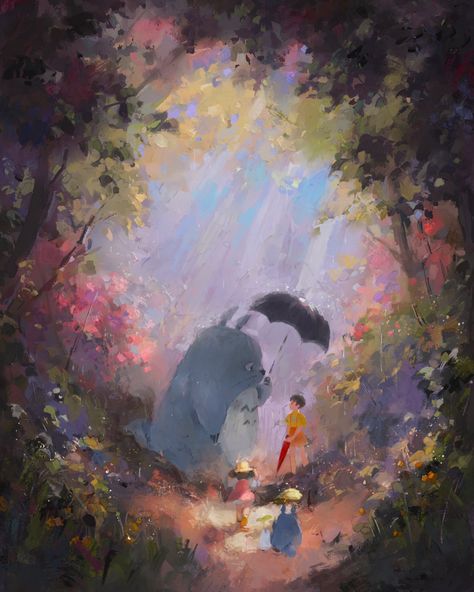 Totoro Art, Studio Ghibli Fanart, Ghibli Artwork, Studio Ghibli Movies, Studio Ghibli Art, Ghibli Movies, Ghibli Art, My Neighbor Totoro, 영감을 주는 캐릭터