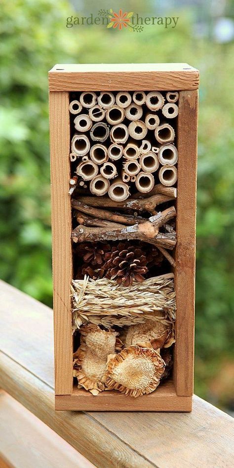 Bug House, Hotel Garden, Winter Vegetables Gardening, Garden Therapy, Bee Hotel, Bug Hotel, Insect Hotel, Mason Bees, Meteor Garden 2018