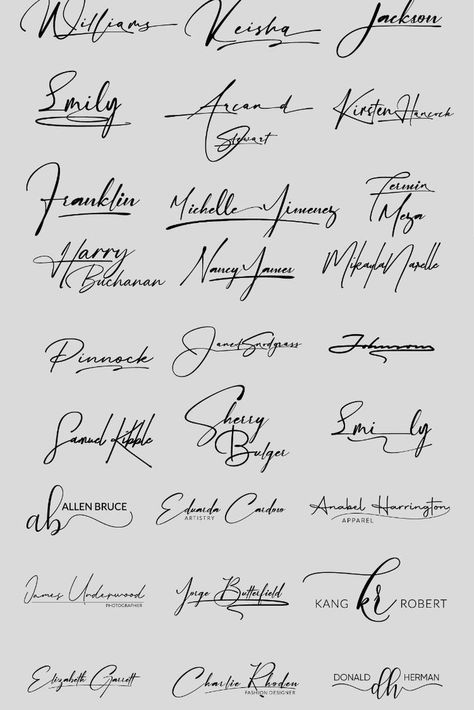 I will design scripted, cursive, hand drawn signature logo or autograph Fonts For Signatures, Hand Signature Ideas, Jennifer Signature Ideas, Beautiful Signatures Handwriting, How To Do Your Signature, Emma Signature Ideas, Victoria Signature Ideas, Sarah Signature Ideas, Signature Ideas For J Names