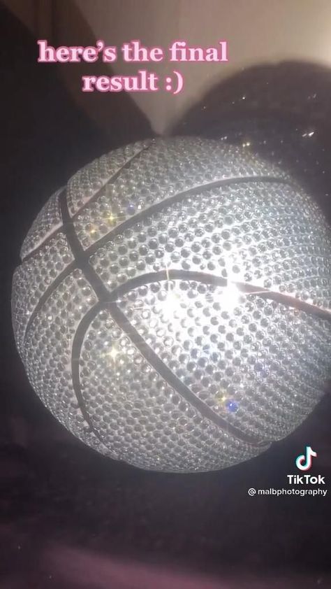 Cool Gifts Aesthetic, Rhinestone Decor Diy, Rhinestone Basketball Diy, Bedazzle Basketball, Basketball Diy Projects, Bedazzling Ideas Diy, Bedazzled Room Decor, How To Bedazzle Stuff, Diy Rhinestone Crafts Ideas