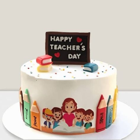 Teachers Day Cake Ideas, Teachers Day Theme, Teachers Day Cake, Teacher Cakes, Teacher Themes, Aesthetic Cake, Doraemon Wallpapers, Diy Birthday Gifts For Friends, Android Wallpaper Flowers