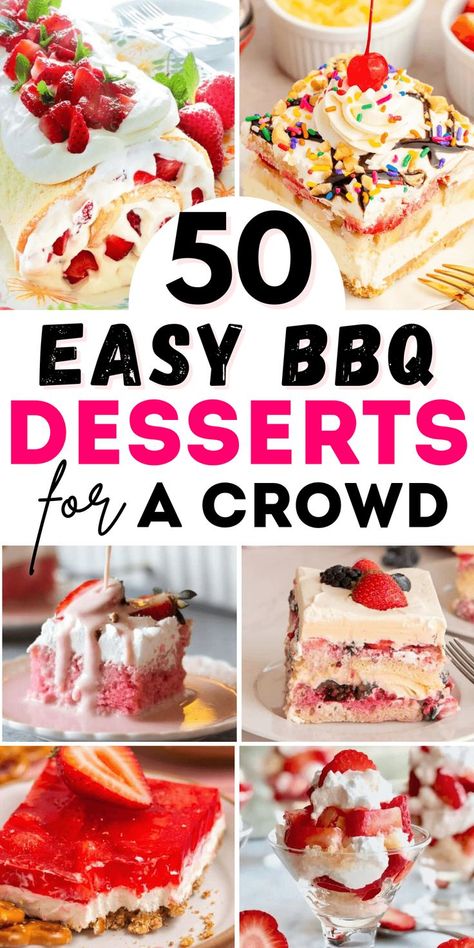 Refreshing BBQ Desserts for Summer Fun: Serve up easy, healthy, and gluten-free desserts at your next BBQ. These simple summer recipes, including individual treats, are perfect for pleasing a crowd without the hassle. Party Desserts For A Crowd, Bbq Deserts, Simple Summer Recipes, Summer Bbq Desserts, Summer Desserts For A Bbq, Desserts For A Bbq, Desserts For Summer, No Bake Cheesecakes, Quick Summer Desserts