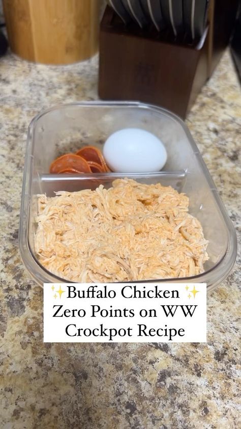 Meredith ✨ | ✨Zero Point Buffalo Chicken✨ This recipe has been a staple for me on my weight-loss journey with WW! It’s delicious, creamy, spicy, and so... | Instagram Low Point Lunches For Work, Low Point Dinners Weight Watchers, Easy Ww Crockpot Meals, Zero Point Weight Watchers Recipes Lunch, Ww Rotisserie Chicken Recipes, Plain Nonfat Greek Yogurt Recipes, Weight Watchers Crock Pot Meals, Zero Point Meals Ww Recipes, Weight Watchers Quick Meals