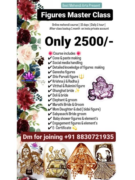 Mehendi Advertisement Poster, Basic Henna, Mehendi Course, Engagement Hand, Simple Mehandi, Mahendi Designs, Henna Tutorial, Bengali Art, Engagement Hairstyles