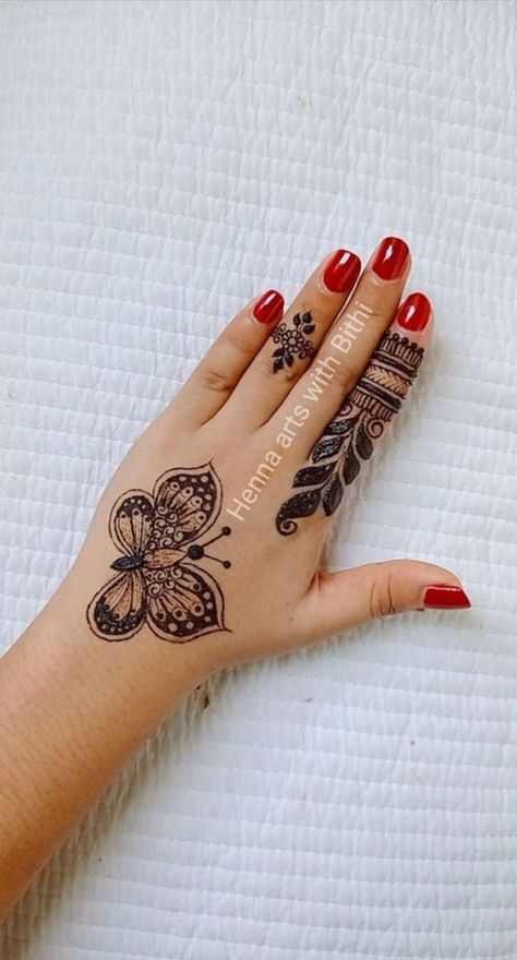 butterfly henna designs, Simple butterfly henna designs, butterfly henna designs on hand, Butterfly henna designs easy and beautiful, cute butterfly mehndi design, stylish butterfly mehndi design, butterfly mehndi design for front hand Palm Mehndi Design Butterfly, Back Hand Butterfly Mehndi Designs, Butterfly Mehandi Designs, Butterfly Mehendi Designs, Henna Butterfly Design, Children Mehndi Design, Kids Mehndi Designs Children, Mehndi Designs For Children, Mehndi Design Butterfly