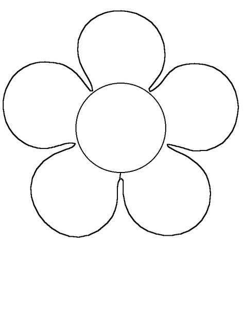 Shape Coloring Pages, Flower Printable, Flower Coloring Pages, Flower Template, Flower Clipart, Coloring Pages To Print, Simple Flowers, Applique Patterns, Flower Clip