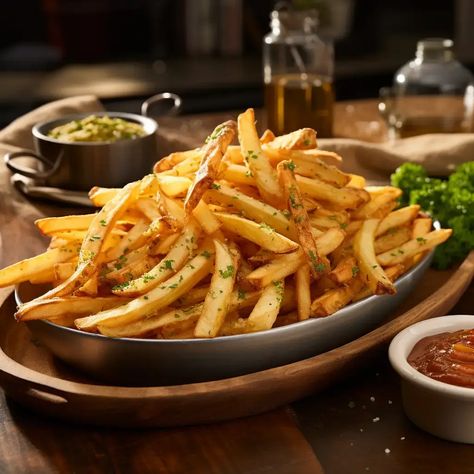 French Fries Aesthetic, Fries Photography, Fried Fries, French Fries At Home, Fries At Home, Burger And Chips, French Fries Recipe, Crispy French Fries, Food Pic