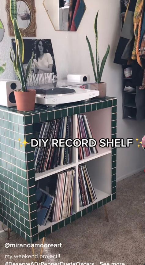 Diy Record Player Stand, Diy Record, Record Organizer, Record Player Table, Record Shelf, Record Player Stand, Record Table, Diy Vinyl, Weekend Projects